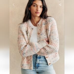 NWT Sezane Pierre Emile Cardigan Blue Multicolored Size XS